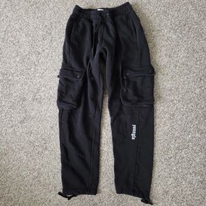 YoungLA Sweatpants Black Rambo Cargo Joggers Lounge Gym Size: Small